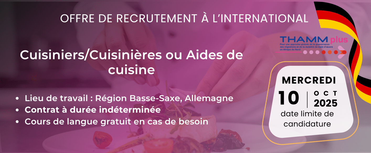 Cuisiniers/Cuisinières ou Aides de cuisine en Allemagne